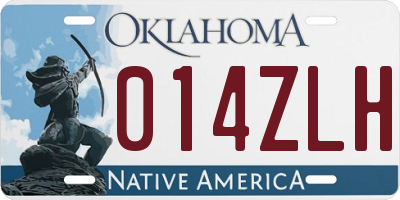 OK license plate 014ZLH