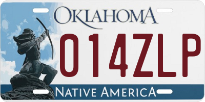 OK license plate 014ZLP