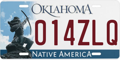 OK license plate 014ZLQ