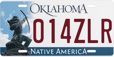 OK license plate 014ZLR