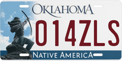 OK license plate 014ZLS