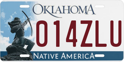 OK license plate 014ZLU