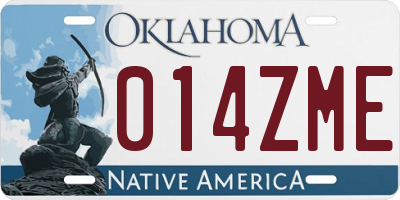 OK license plate 014ZME