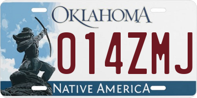 OK license plate 014ZMJ