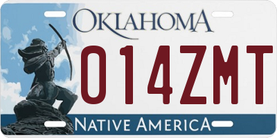 OK license plate 014ZMT