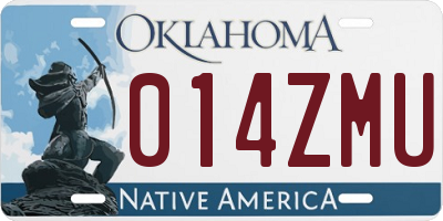 OK license plate 014ZMU