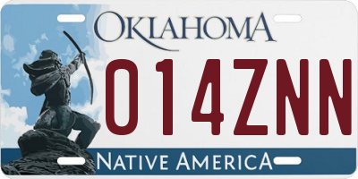 OK license plate 014ZNN