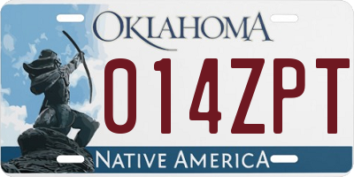 OK license plate 014ZPT