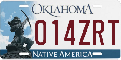 OK license plate 014ZRT
