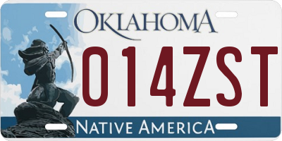 OK license plate 014ZST