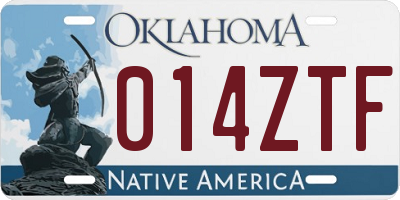 OK license plate 014ZTF