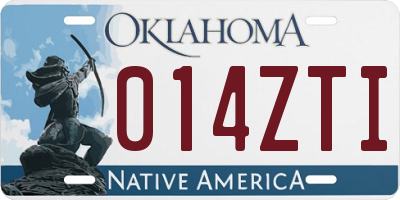 OK license plate 014ZTI