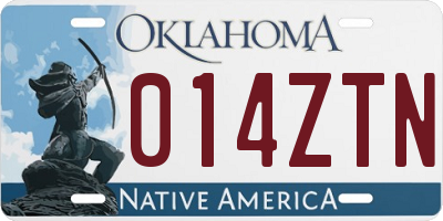 OK license plate 014ZTN