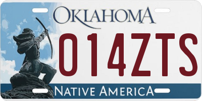 OK license plate 014ZTS