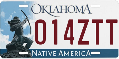OK license plate 014ZTT
