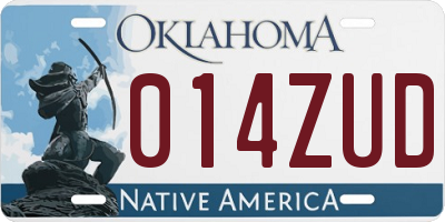 OK license plate 014ZUD