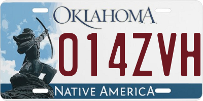 OK license plate 014ZVH