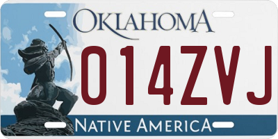 OK license plate 014ZVJ