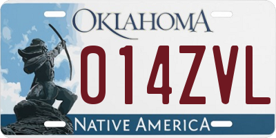 OK license plate 014ZVL