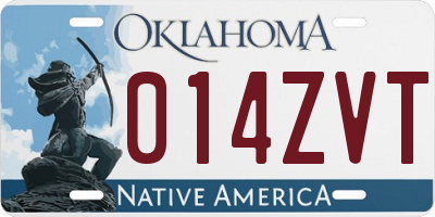 OK license plate 014ZVT