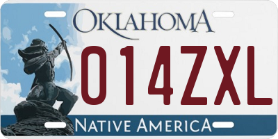OK license plate 014ZXL