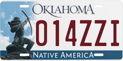 OK license plate 014ZZI