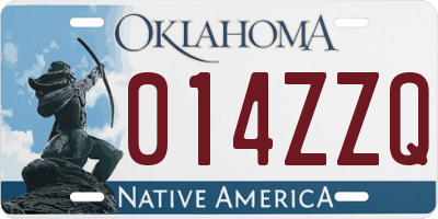 OK license plate 014ZZQ