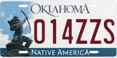 OK license plate 014ZZS