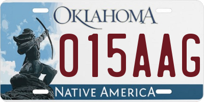 OK license plate 015AAG