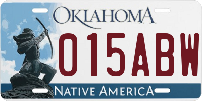 OK license plate 015ABW