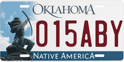 OK license plate 015ABY