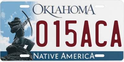 OK license plate 015ACA