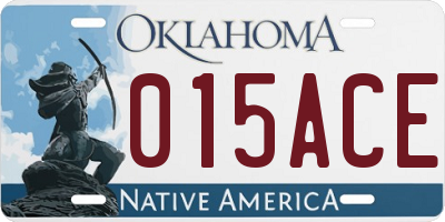 OK license plate 015ACE