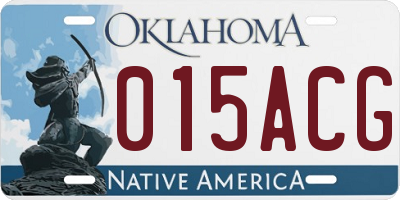 OK license plate 015ACG