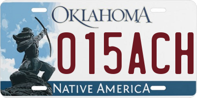 OK license plate 015ACH