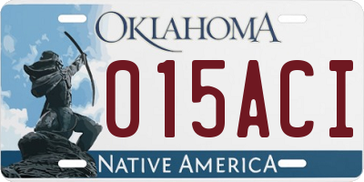 OK license plate 015ACI