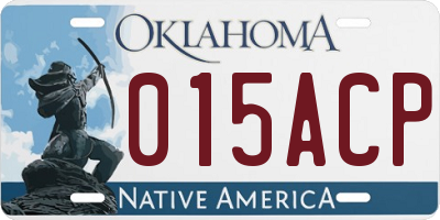 OK license plate 015ACP