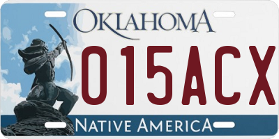 OK license plate 015ACX