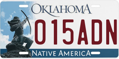 OK license plate 015ADN