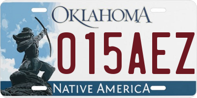 OK license plate 015AEZ