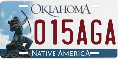 OK license plate 015AGA