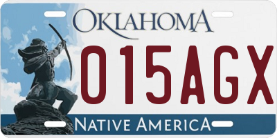 OK license plate 015AGX