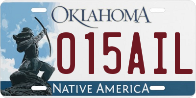 OK license plate 015AIL