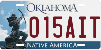 OK license plate 015AIT