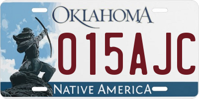 OK license plate 015AJC