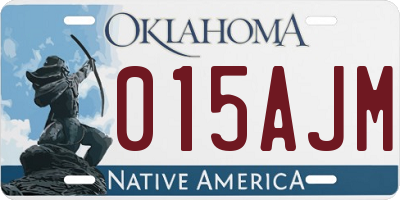 OK license plate 015AJM