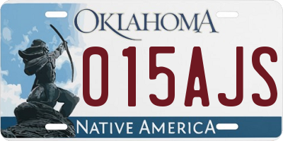 OK license plate 015AJS