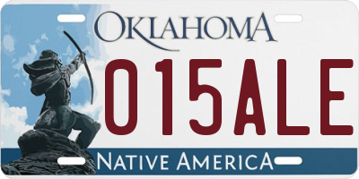 OK license plate 015ALE
