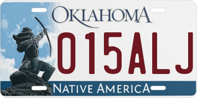 OK license plate 015ALJ
