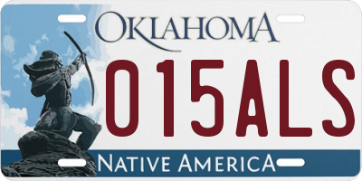 OK license plate 015ALS